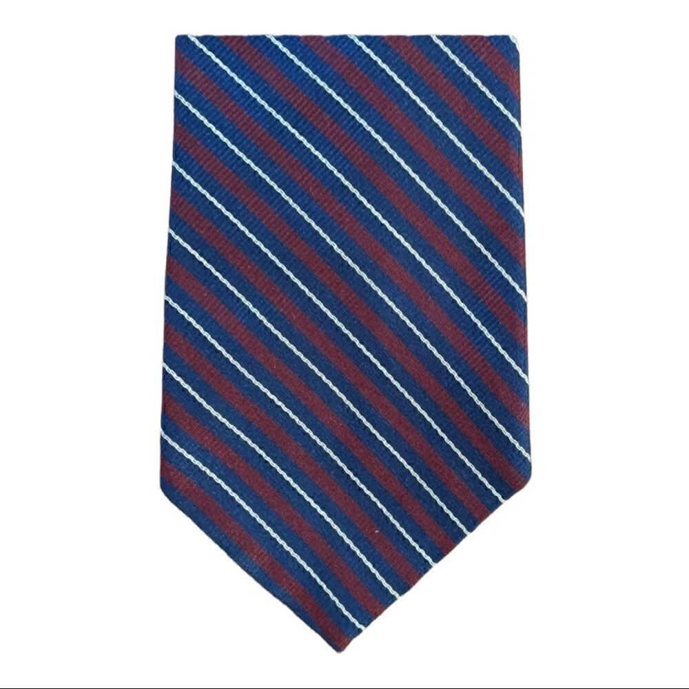 Vintage Red, White and Blue Striped Silk Tie